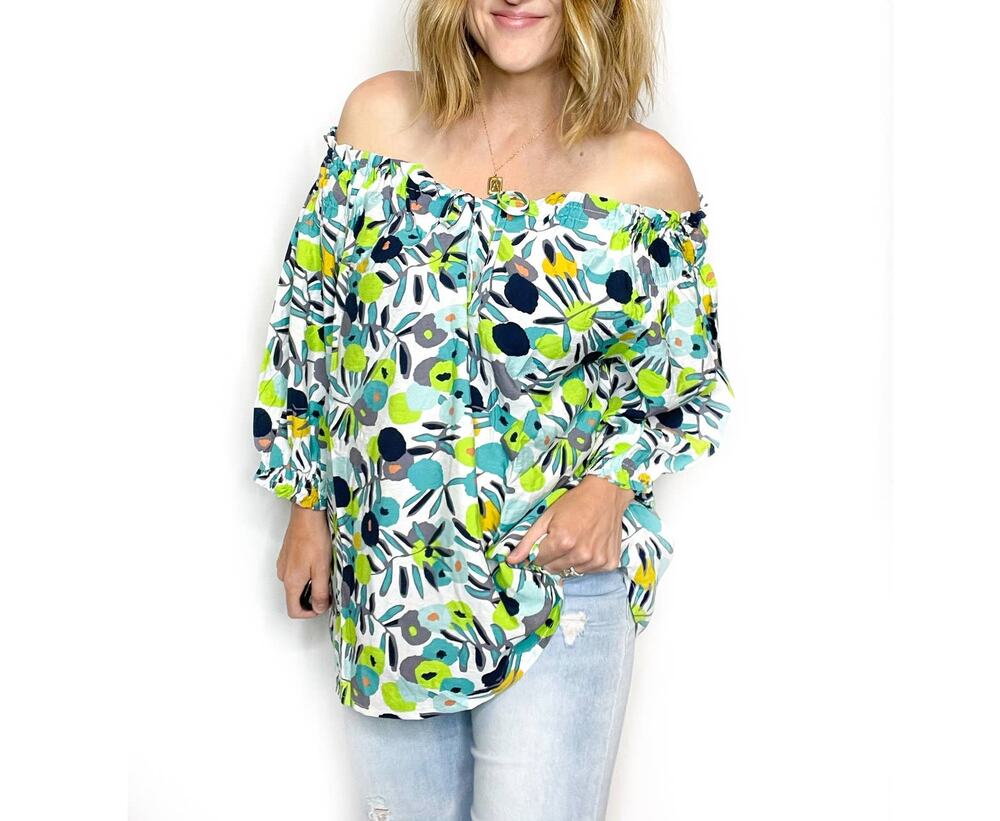 Floral Off the Shoulder Blouse Plus Size